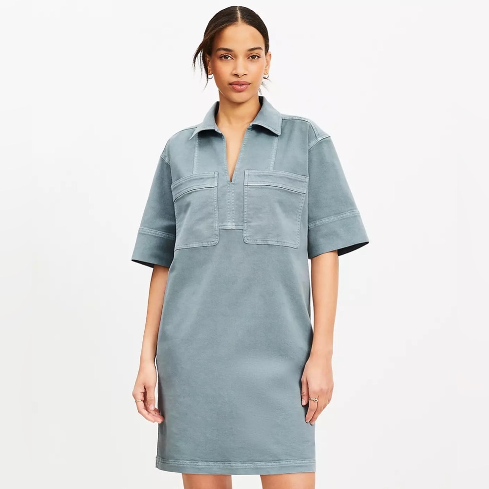 LOFT NWT❗️Twill Patch Pocket Mini Dress